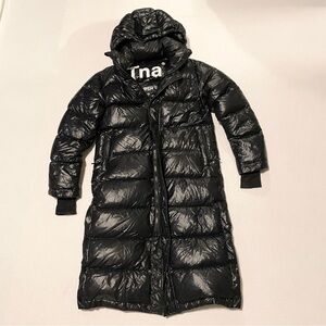 Aritzia TNA The Super Puff Hi-Gloss Black Down Parka XS